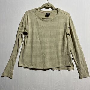 The North Face Top Womens M Olive Long Sleeve High Low Hem Round‎ Neck Pullover